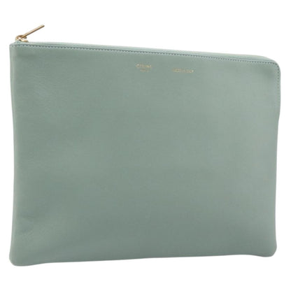Celine Solo Leather, Green, Leather, Clutch