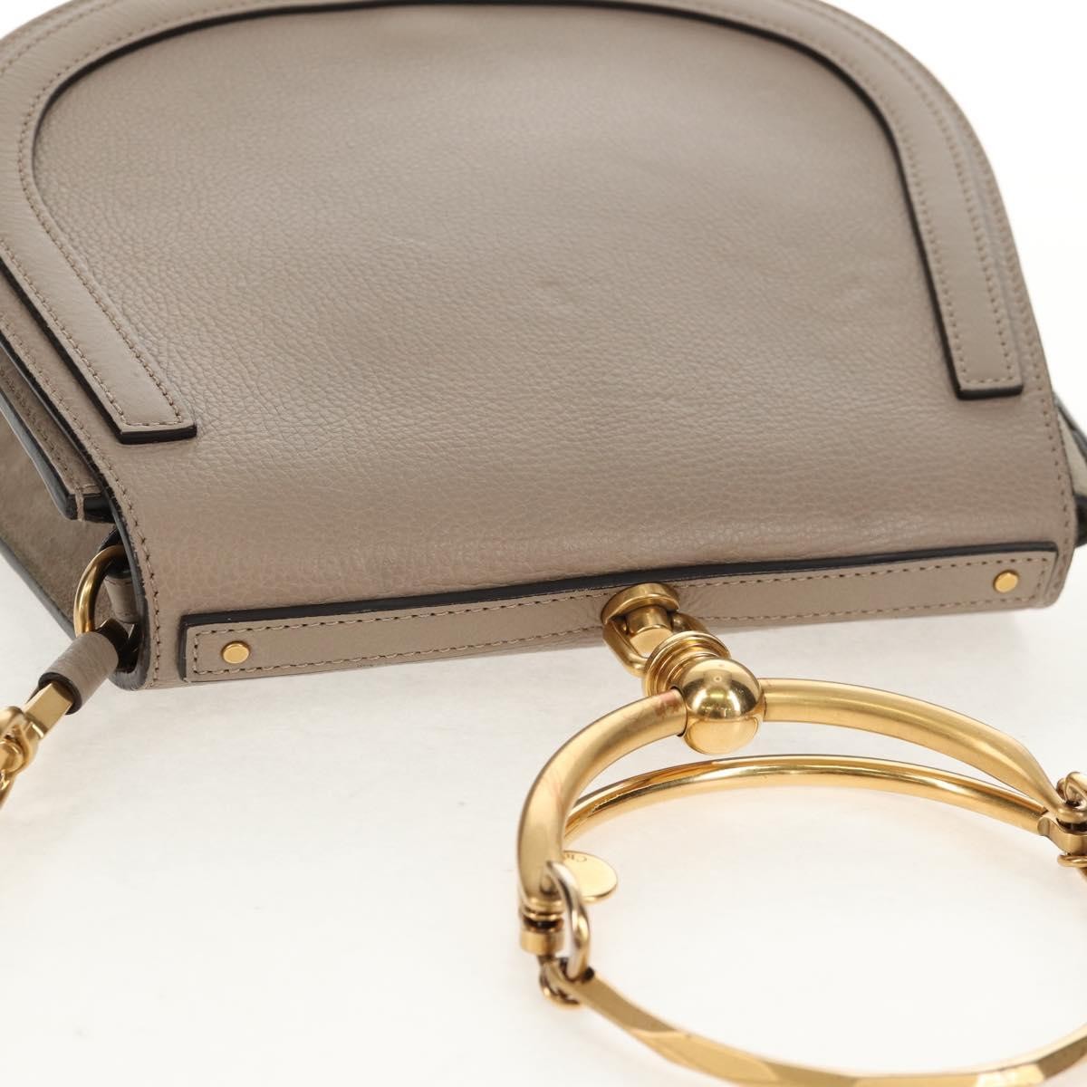 Chloe Nile Leather, Beige, Leather, Shoulder Bag