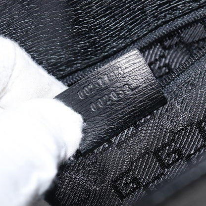 Gucci Vintage G logo Canvas, Black, Leather, Shoulder Bag