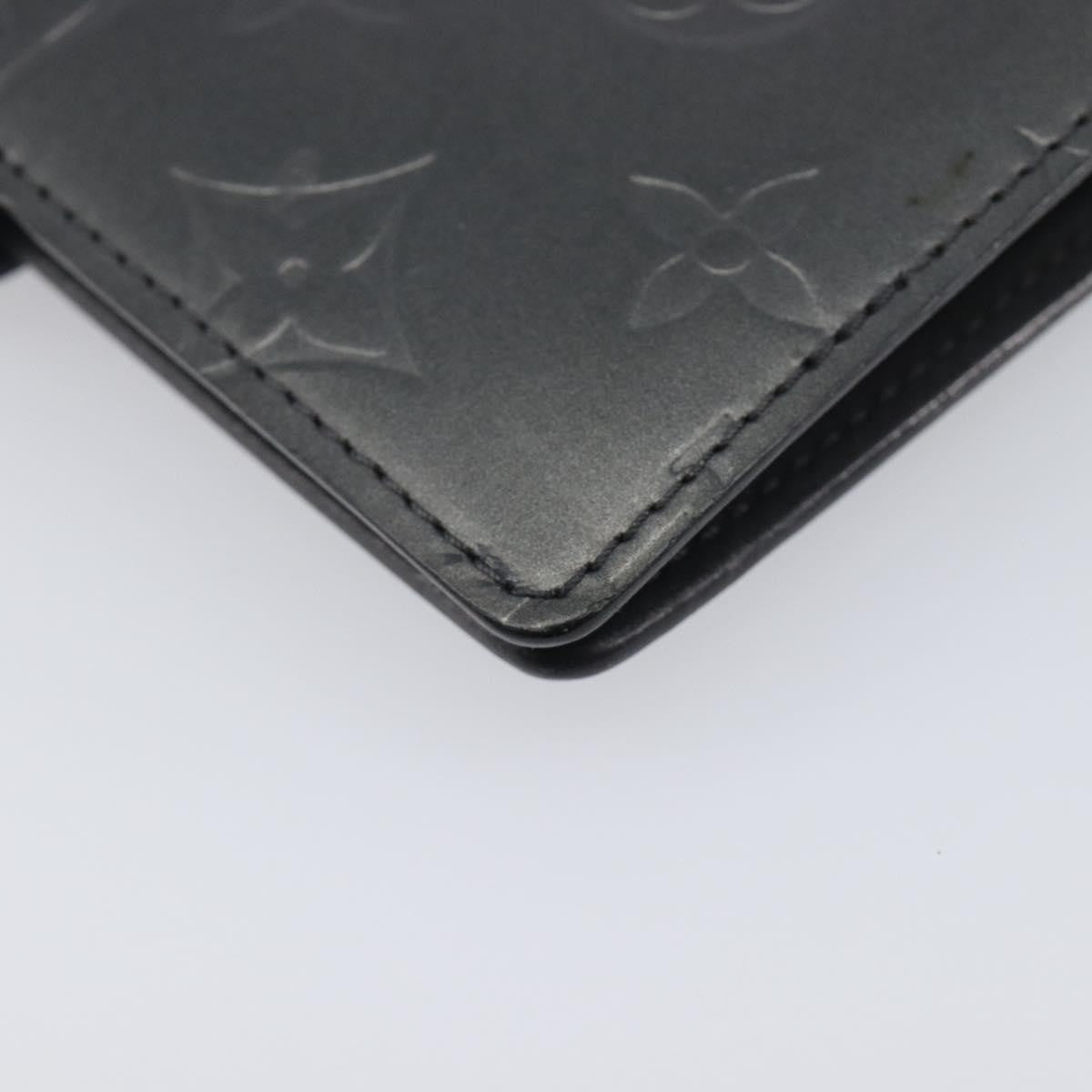 Louis Vuitton Agenda Cover Patent Leather, Black, Canvas, Wallet