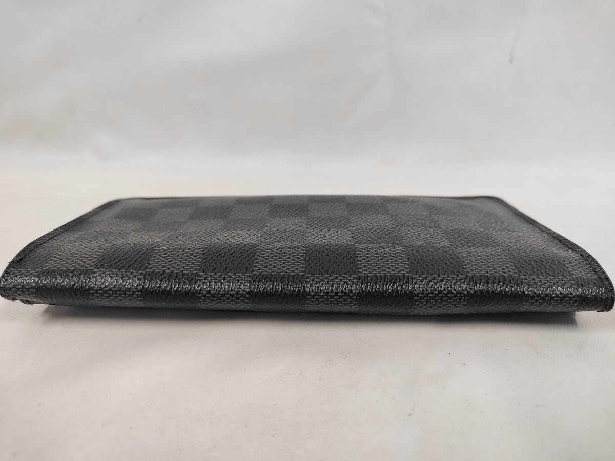 Louis Vuitton Brazza Damier Graphite, Black, Canvas, Wallet