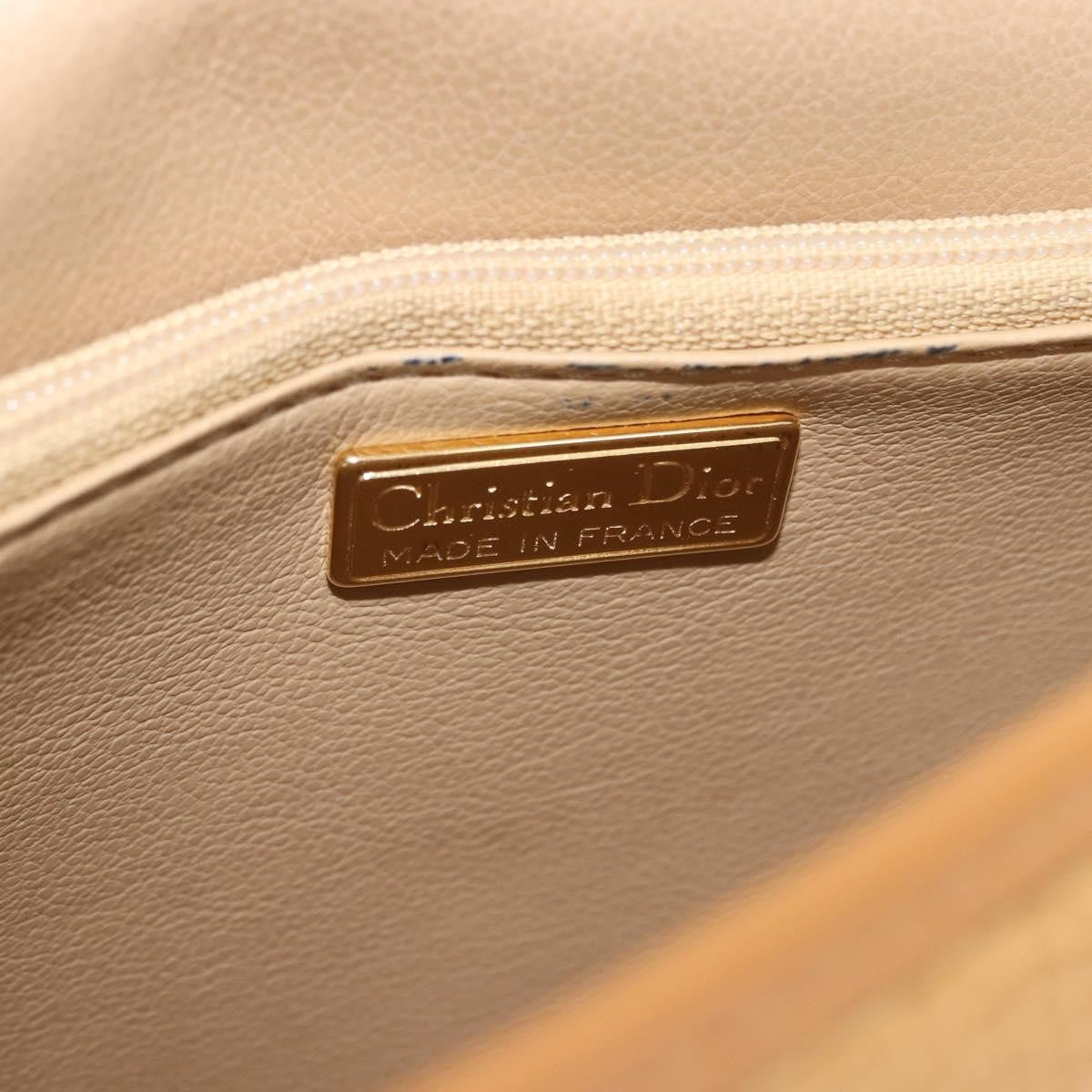 Christian Dior Vintage CD Flap Leather, Beige, Leather, Shoulder Bag