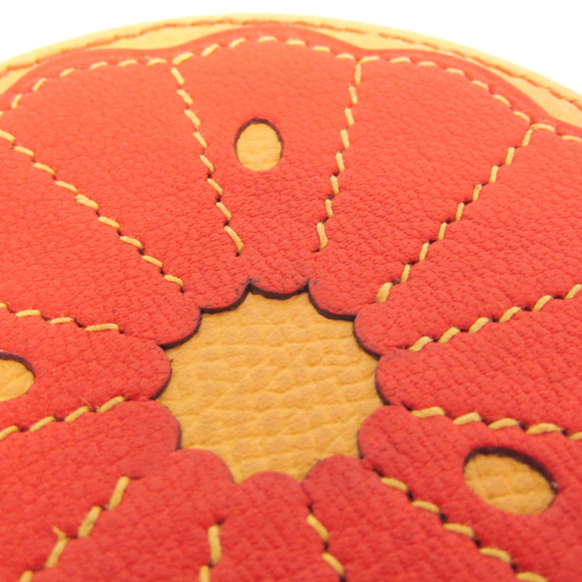 Hermes Orange Slice Coin Leather, Orange, Leather, Clutch