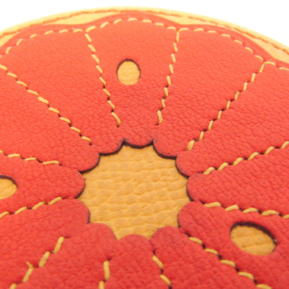 Hermes Orange Slice Coin Leather, Orange, Leather, Clutch