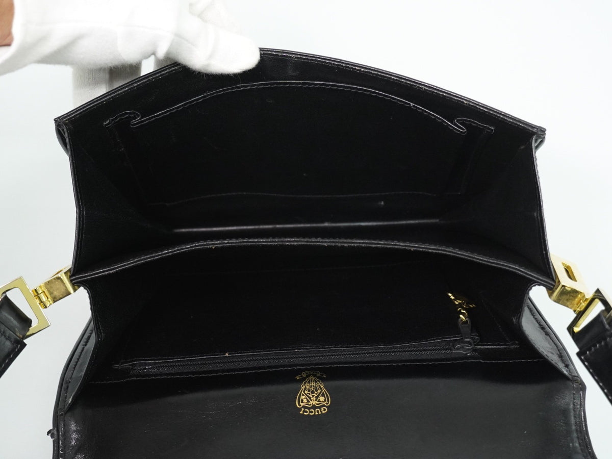 Gucci Shoulder Leather, Black, Leather, Shoulder Bag