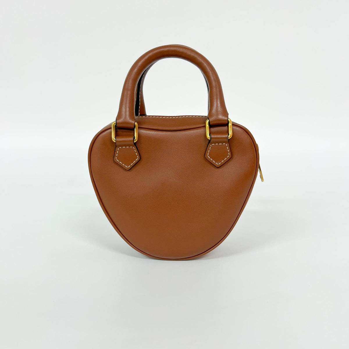 Celine Heart Leather, Brown, Calfskin, Handbag