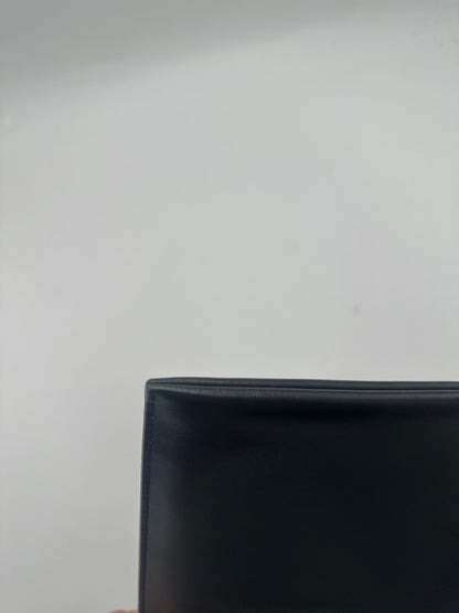 Saint Laurent Zip Pouch Leather, Black, Leather, Clutch