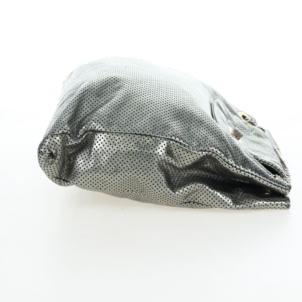 Chanel Drill Perforated Leather, Silver, Leather, Tote Bag