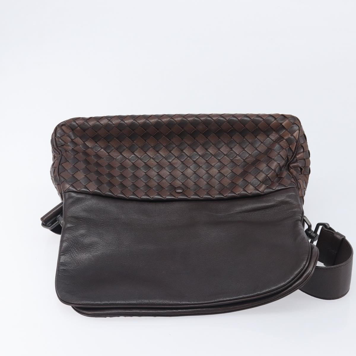 Bottega Veneta Intrecciato Shoulder Leather, Brown, Leather, Shoulder Bag