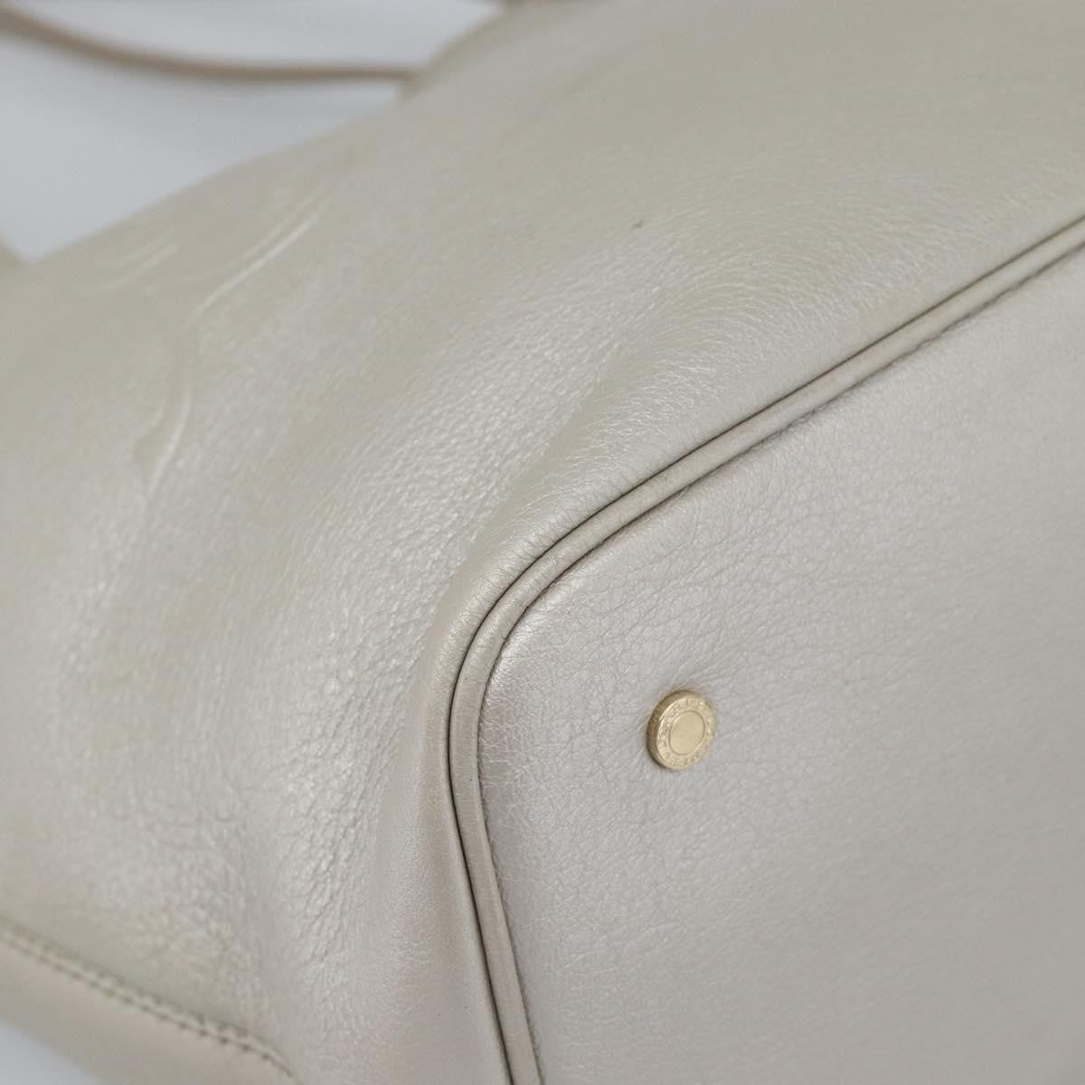 Bvlgari Vintage Leather, Gray, Leather, Tote Bag