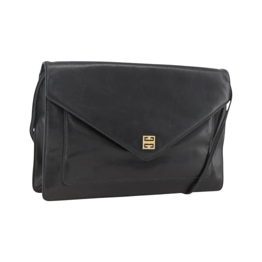 Givenchy Vintage 4G Leather, Black, Leather, Shoulder Bag