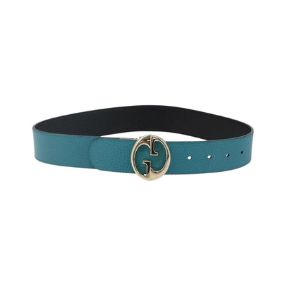 Gucci 1973 Reversible Belt (Outlet) Leather, Turquoise, Leather, Belt