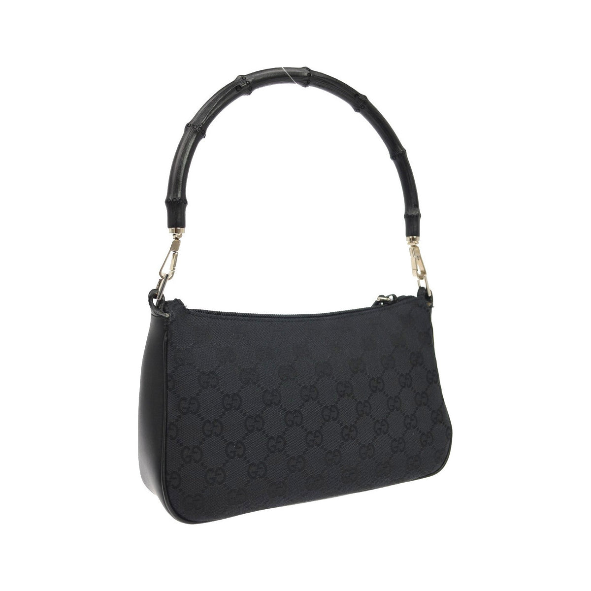 Gucci Bamboo Bullet GG Canvas, Black, Canvas, Handbag