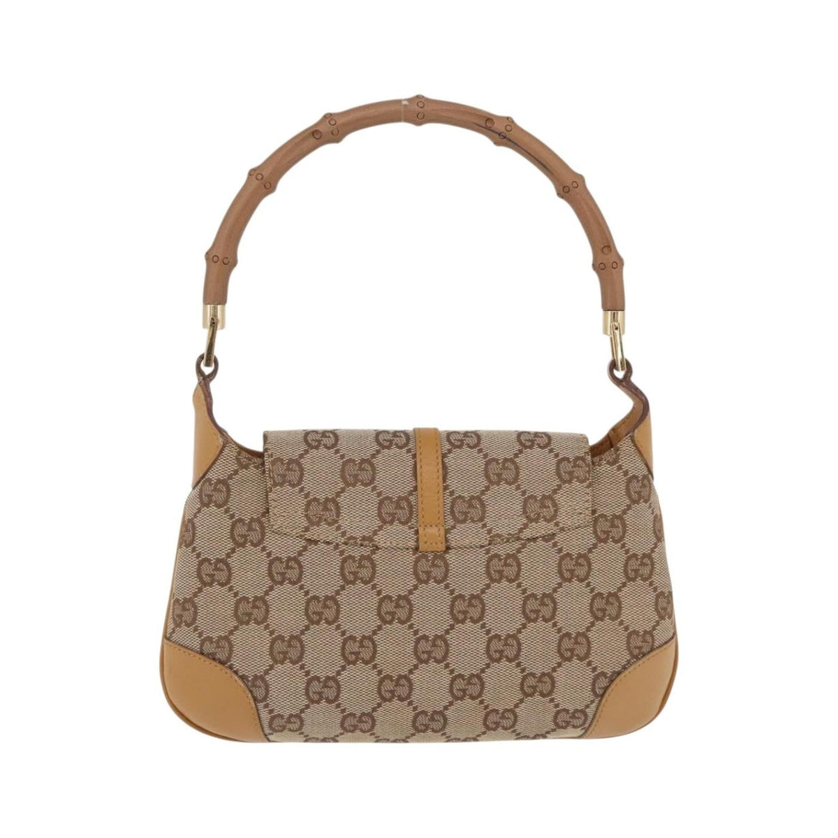 Gucci Bamboo Jackie Canvas, Beige, Canvas, Handbag