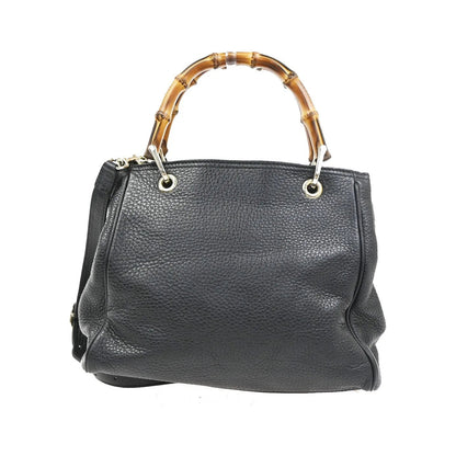 Gucci Bamboo shopper Leather, Black, Leather, Handbag