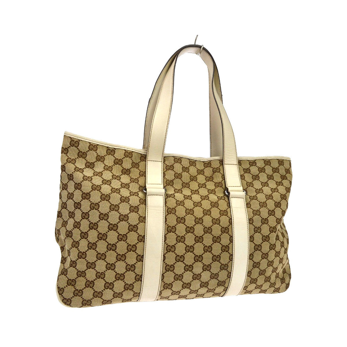 Gucci Belted GG Canvas with Perforated Leather, Beige, Canvas, Tote Bag
