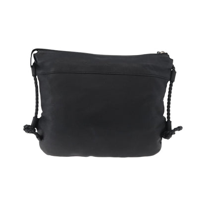Gucci Braided Strap Zip Messenger Leather, Black, Leather, Crossbody Bag