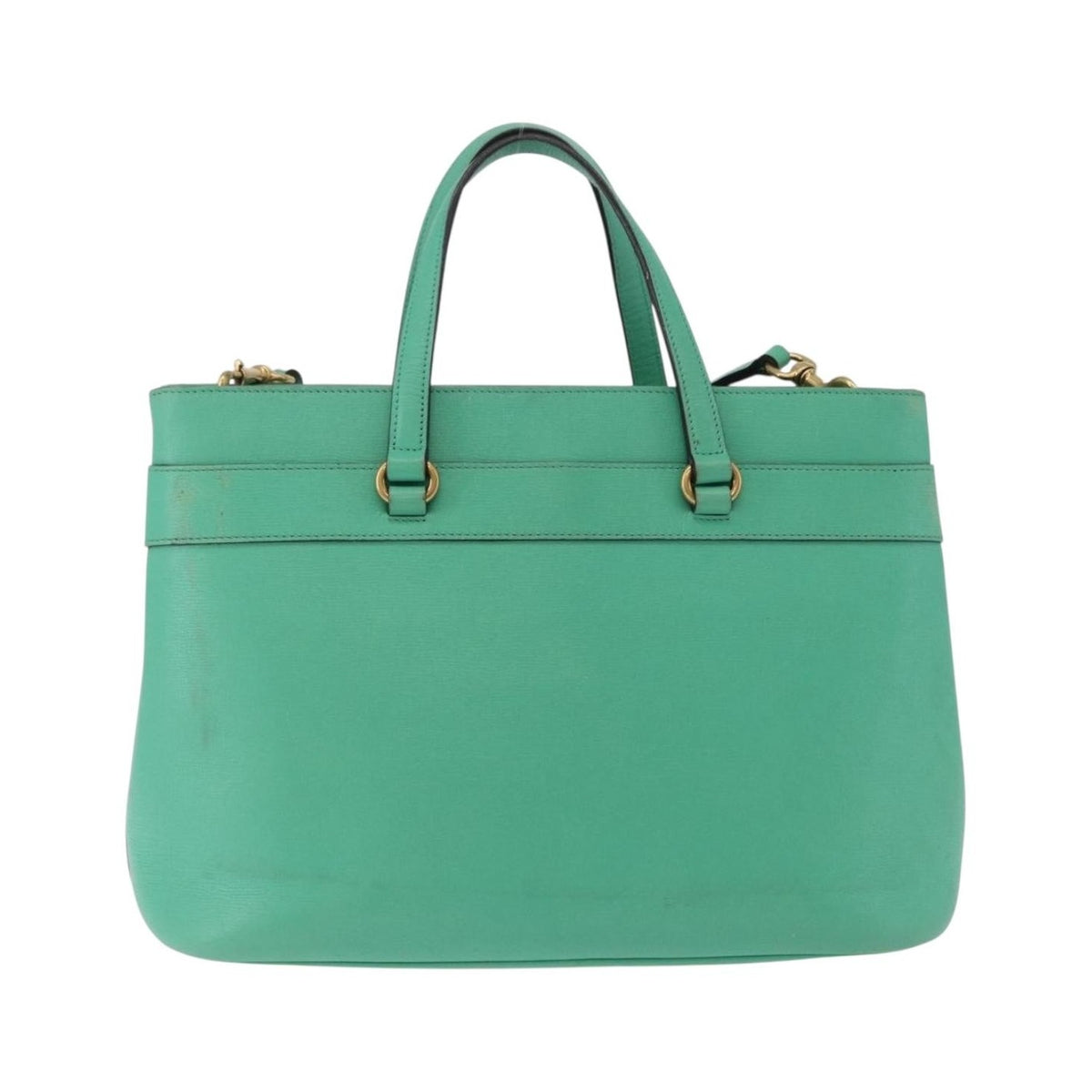 Gucci Bright Bit Convertible Leather, Green, Leather, Tote Bag