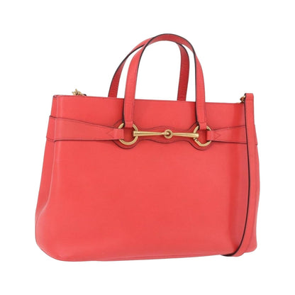 Gucci Bright Bit Convertible Leather, Red, Leather, Tote Bag