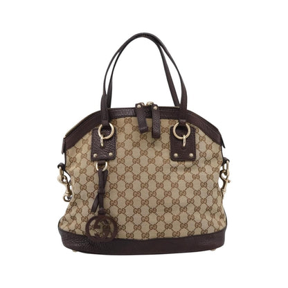Gucci Britt Convertible Dome Satchel GG Canvas, Beige, Canvas, Handbag