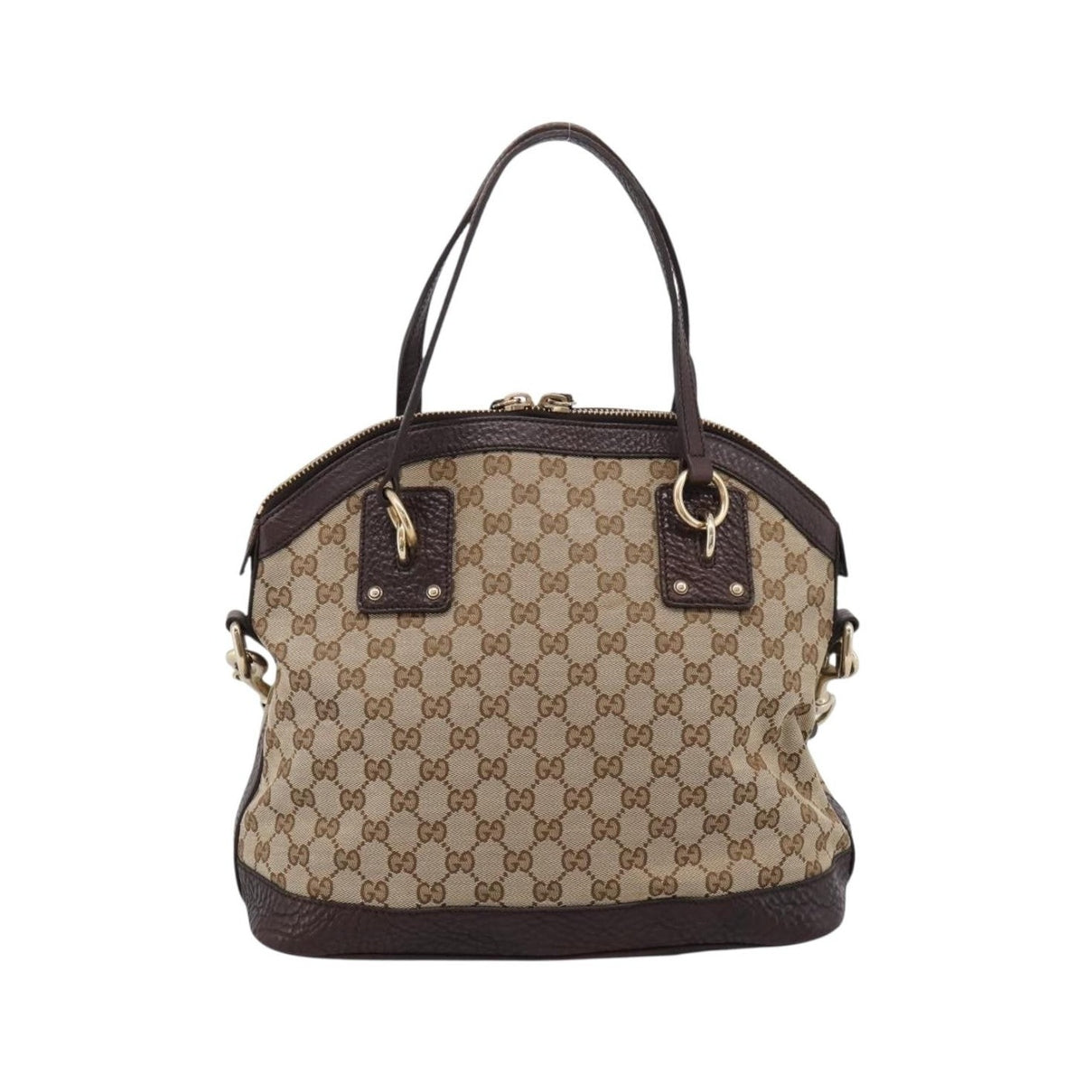 Gucci Britt Convertible Dome Satchel GG Canvas, Beige, Canvas, Handbag