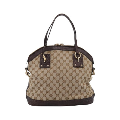 Gucci Britt Convertible Dome Satchel GG Canvas, Beige, Canvas, Handbag