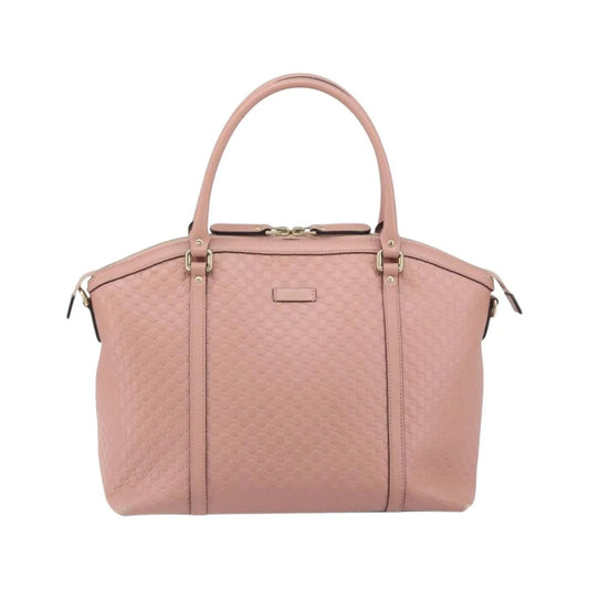Gucci Britt Convertible Dome Satchel Microguccissima Leather, Pink, Leather, Tote Bag