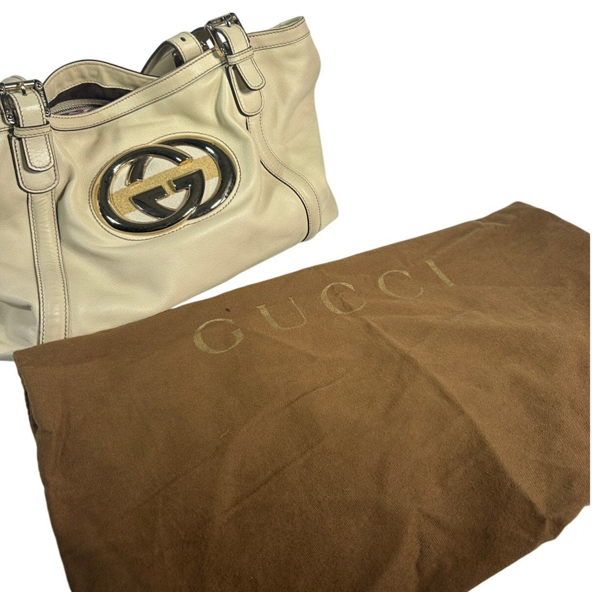 GUCCI Britt Tote Bag Calfskin Leather - Brandsamsara