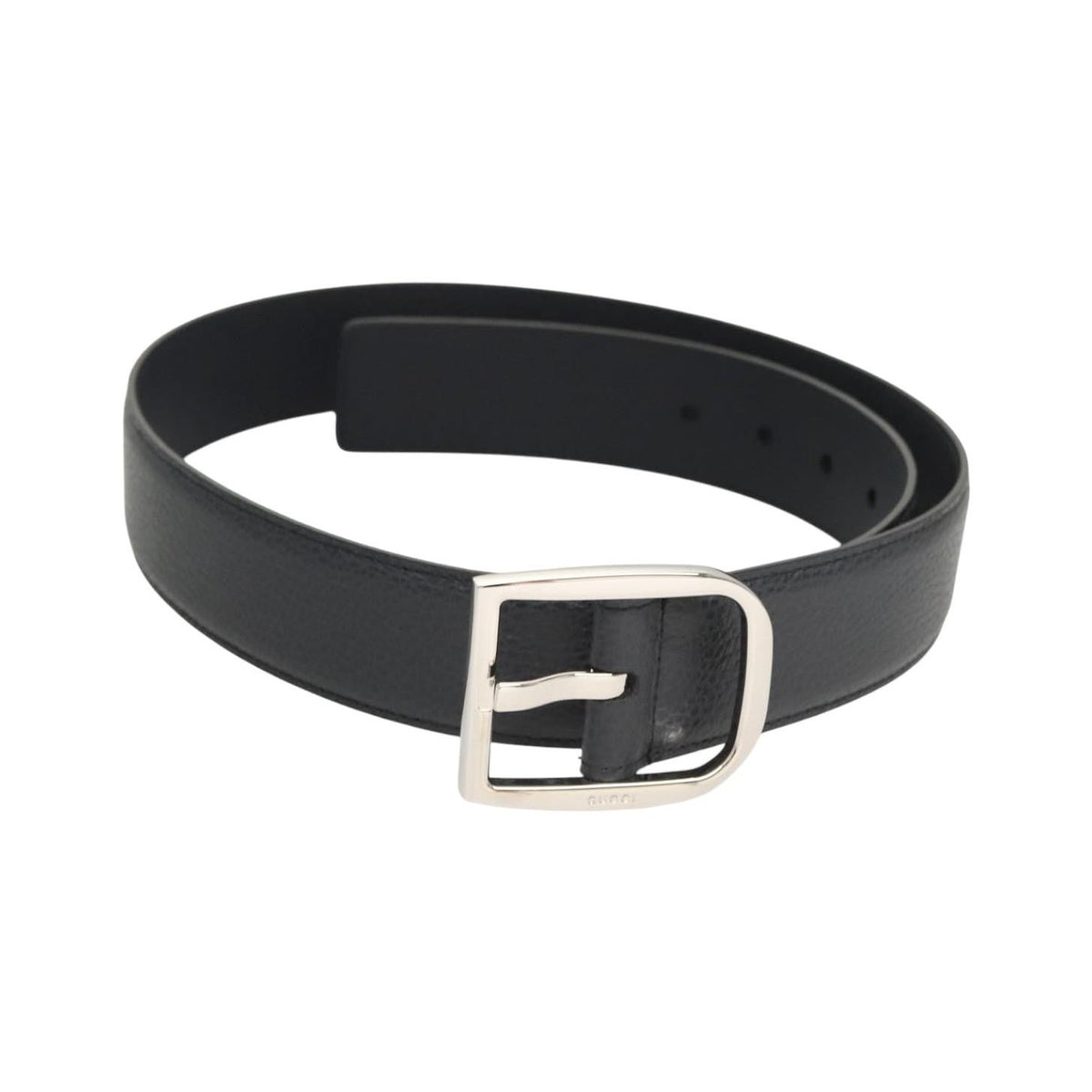 Gucci Buckle Belt Leather, Navy, Leather, Belt