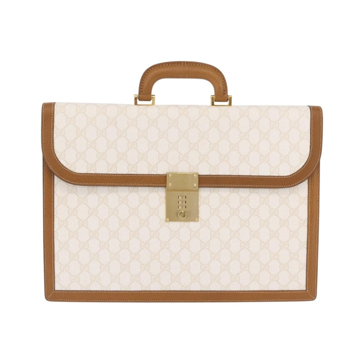 Gucci Business GG Canvas with Leather, Beige, Canvas, Handbag