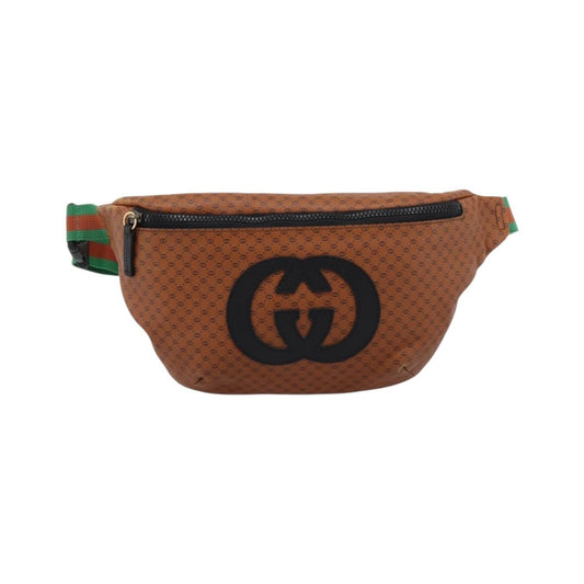Gucci Dapper Dan Belt GG Print Leather, Brown, Leather, Clutch