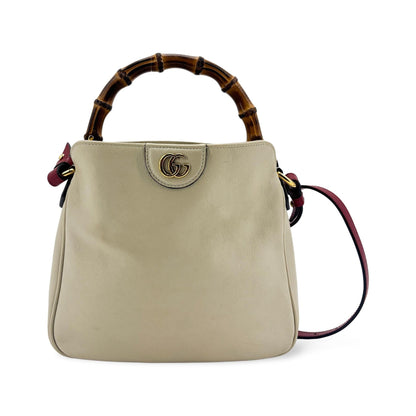 Gucci Diana Bamboo Leather, Beige, Leather, Shoulder Bag