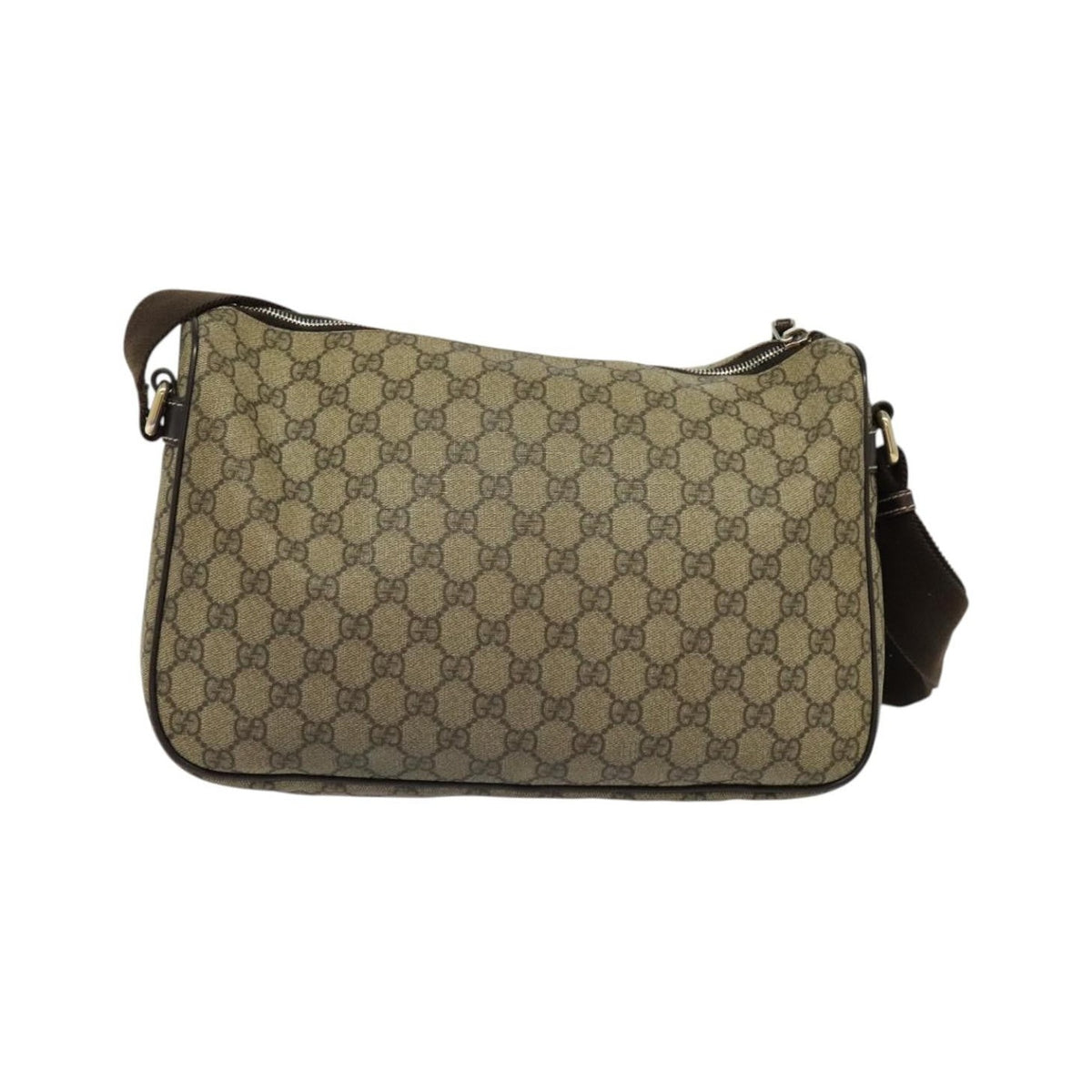 Gucci Double Pocket Messenger GG Coated Canvas, Beige, Canvas, Handbag