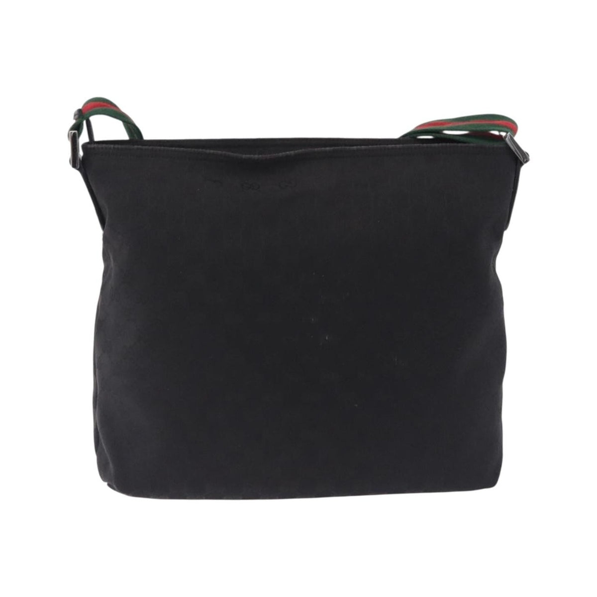 Gucci Front Pocket Web Messenger GG Canvas, Black, Canvas, Crossbody Bag