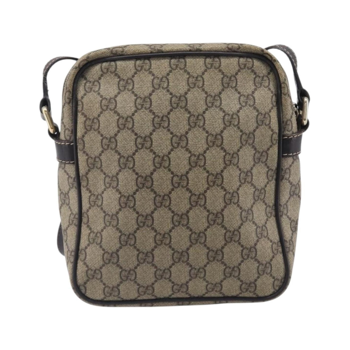 Gucci Front Zip Pocket Messenger GG Coated Canvas, Beige, Canvas, Shoulder Bag
