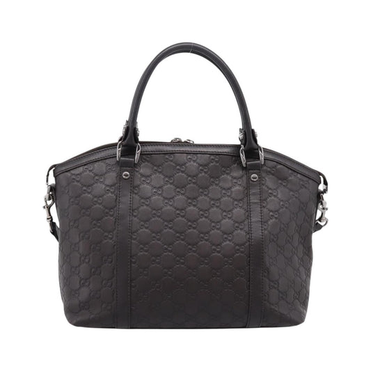 Gucci GG Charm Convertible Dome Satchel Guccissima Leather, Brown, Leather, Handbag
