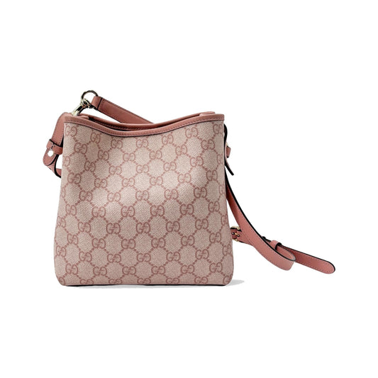 Gucci GG Emblem Bucket Bag GG Coated Canvas, Pink, Canvas, Shoulder Bag