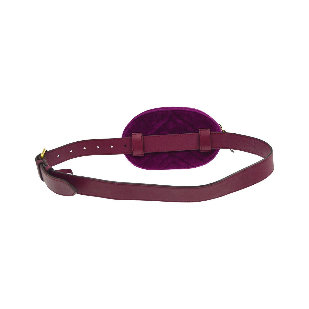 Gucci GG Marmont Belt Matelasse Velvet, Purple, Velvet, Handbag