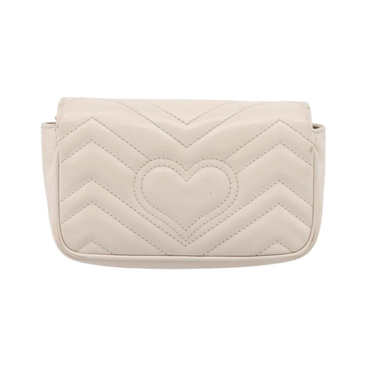 Gucci GG Marmont Flap Chain GG Coated Canvas and Leather, Beige, Leather, Shoulder Bag