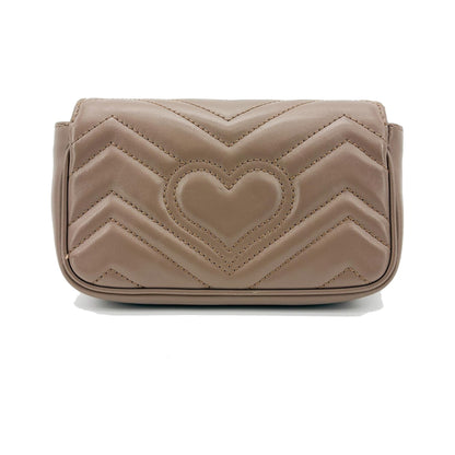 Gucci GG Marmont Flap Matelasse Leather, Beige, Leather, Handbag