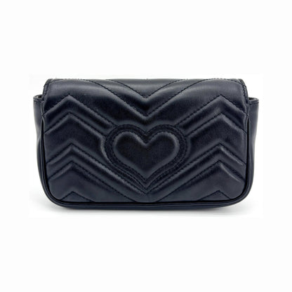 Gucci GG Marmont Flap Matelasse Leather, Black, Leather, Handbag