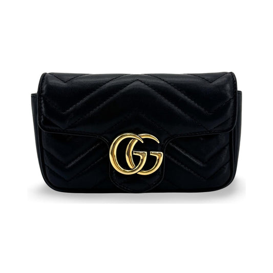 Gucci GG Marmont Leather, Black, Leather, Crossbody Bag