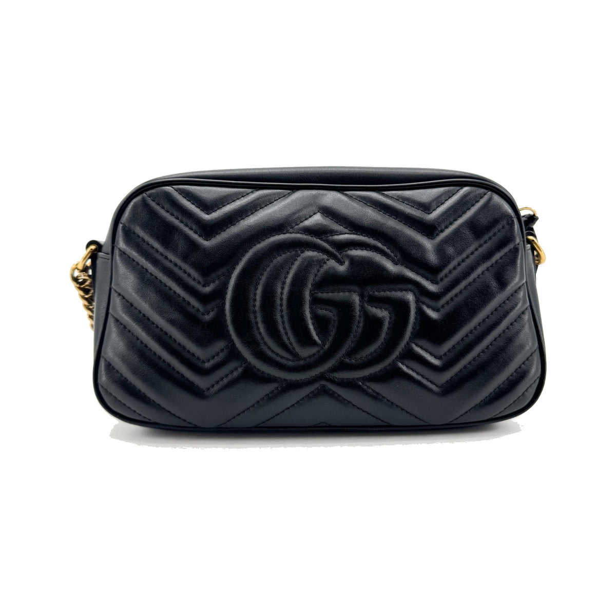 Gucci GG Marmont Matelasse Leather, Black, Leather, Shoulder Bag