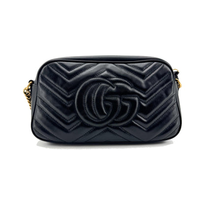 Gucci GG Marmont Matelasse Leather, Black, Leather, Shoulder Bag
