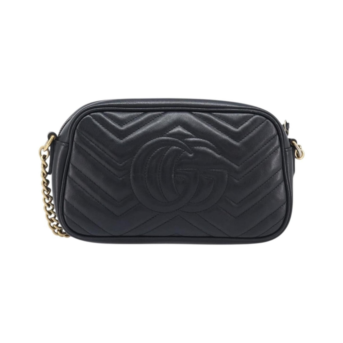 Gucci GG Marmont Matelasse Leather, Black, Leather, Shoulder Bag
