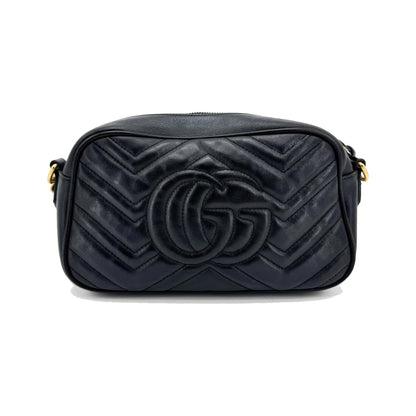 Gucci GG Marmont Matelasse Leather, Black, Leather, Shoulder Bag