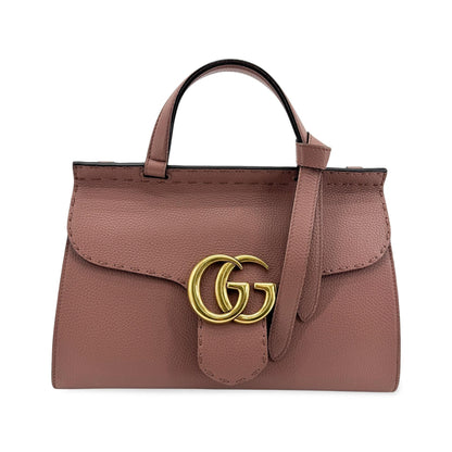 Gucci GG Marmont Top Handle Leather, Pink, Leather, Handbag
