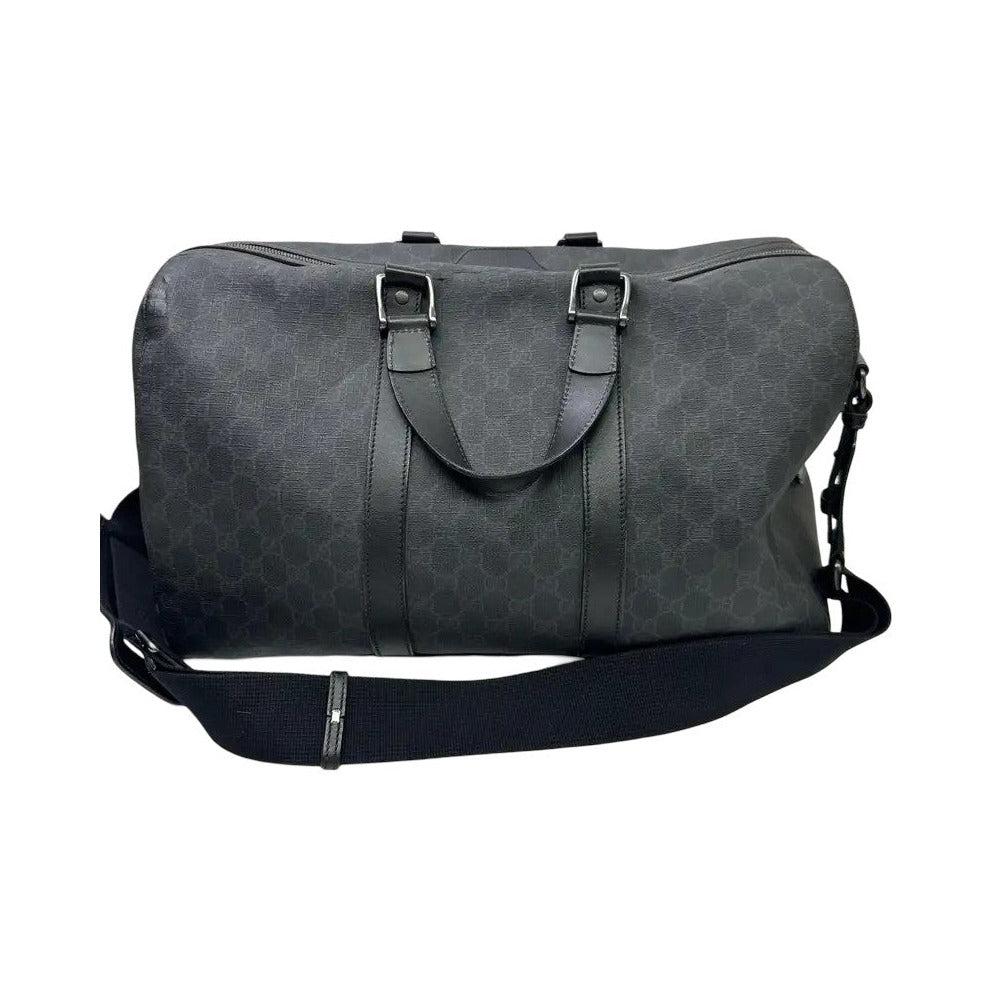 Gucci GG Supreme Carry-On Duffle Bag GG Canvas and Leather, Black, Canvas, Travel Bag