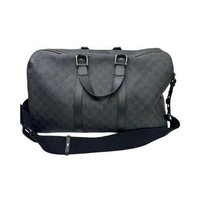 Gucci GG Supreme Carry-On Duffle Bag GG Canvas and Leather, Black, Canvas, Travel Bag