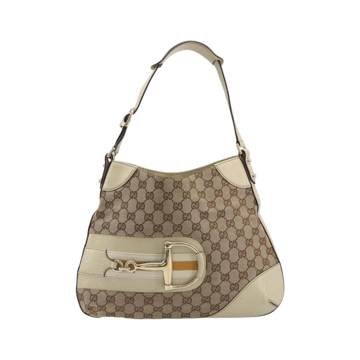 Gucci Hasler Hobo GG Canvas, Beige, Canvas, Shoulder Bag